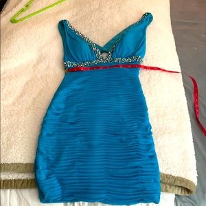 Women’s Teal Beaded Gown